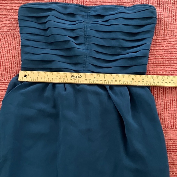 Women’s Size 4 - Sparkle & Fade Pleated Strapless teal Dress - Picture 9 of 15